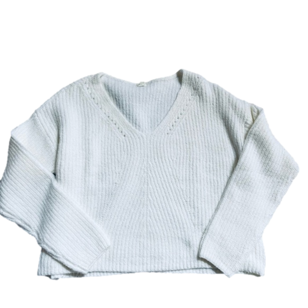 Garage White Knit Pullover Sweater